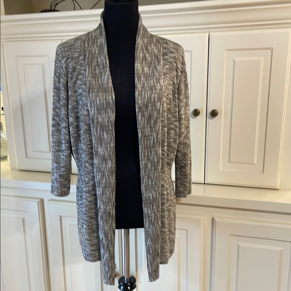 Kim Rogers Gray Cardigan with Drapey Fit and Cozy Knit
